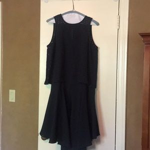 Tibi silk 2 piece navy silk dress size 8